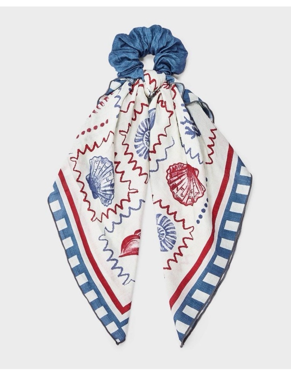 Universal Thread Blue and White Nautical Scarf & Scrunchie Set